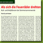 Kult- und Heilpflanzen der Sommersonnenwende - Artikel im Magazin Schöner Bayerischer Wald 03/2014