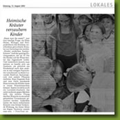 Zeitungsartikel im Tölzer Kurier- August 2003